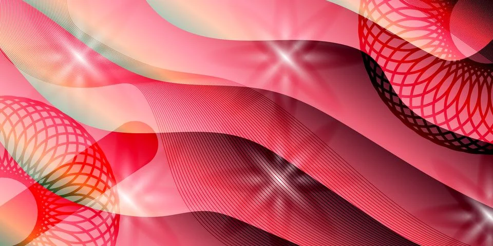 Abstract wave pattern with red and pink hues Stock Illustration