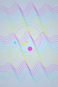 Abstract Wave Pattern with Scattered Circles Stock Photos