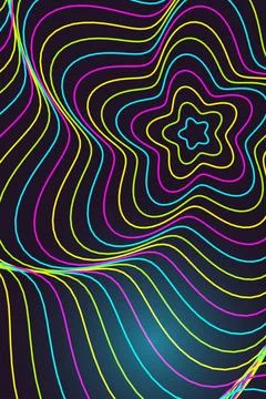 Abstract Wave Pattern with Star 库存插图
