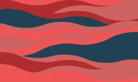 Abstract wave pattern in vibrant coral and teal.  Fluid, dynamic design ideal Stock Illustration