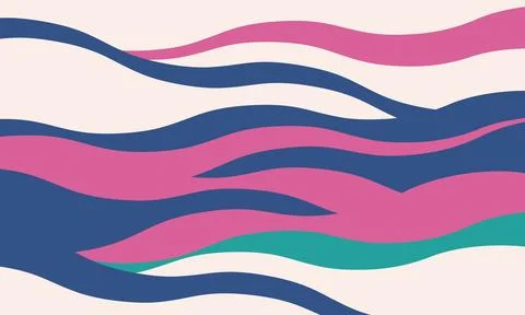 Abstract wave pattern in vibrant pink, teal, and blue hues.  Stylish graphic  Stock Illustration