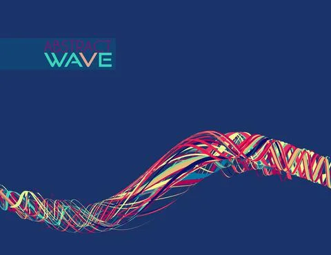Abstract wave. Pattern with wavy thin color strips Stock Illustration