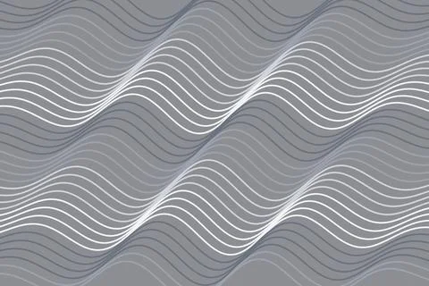 Abstract wave pattern with white lines on gray background Stock Photos