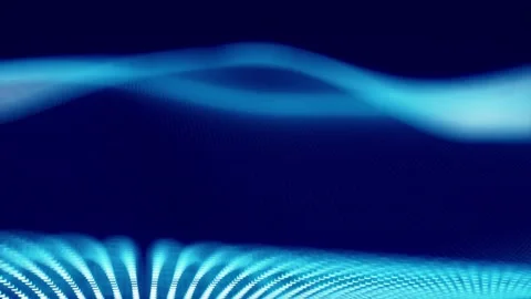Abstract wave patterns in blue colors with digital designs in a corporate style Stock Footage 345670606
