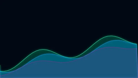 Abstract wave patterns with colorful glowing lines on a dark background Video stock 335118040