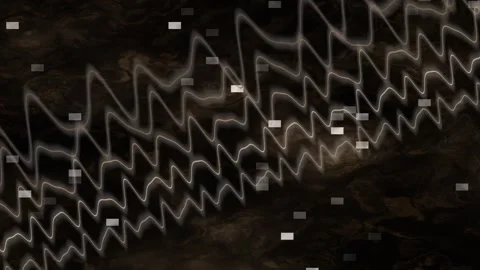 Abstract Wave Patterns in Dark Environment Moving Across Silvery Lines Stock Footage 337888630