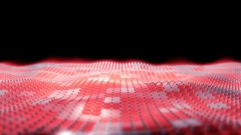 Abstract wave patterns, landscape with wavy dots patterns , Digital landscape Stock Illustration