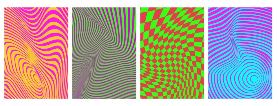 Abstract wave patterns with optical illusions Illustrazione stock