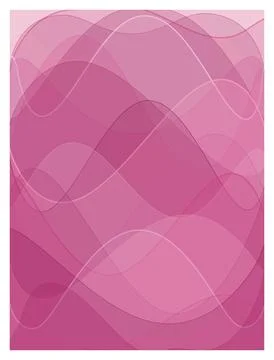Abstract wave patterns with overlapping translucent pink shapes and lines. Stockillustratie