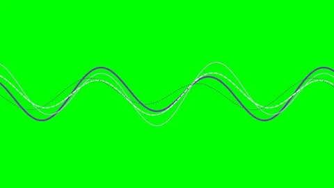 Abstract wave patterns with purple and white lines on a green background Stock Footage 340266627