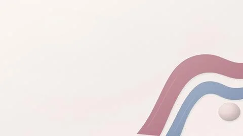 Abstract wave ribbon design with gradient pink and blue stripes on white ba.. Stock Illustration