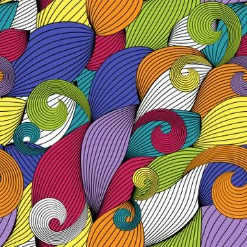 Abstract Wave Seamless Pattern Background. Vector Illustration Illustrazione stock