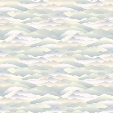 Abstract wave seamless pattern. Mountain skyline background. Land Stock Illustration