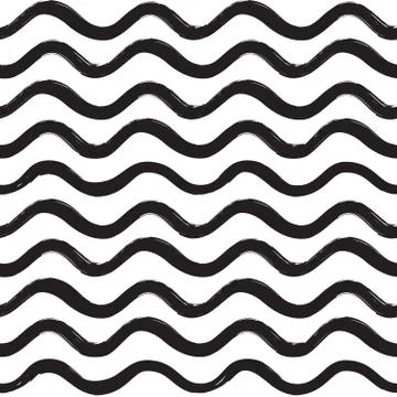 Abstract wave seamless pattern. Water wavy line stripe texture Illustrazione stock