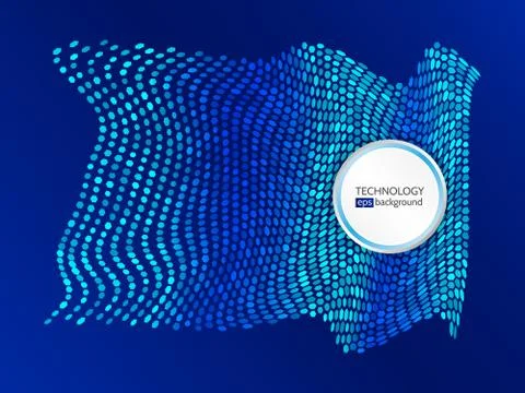 Abstract wave shape made of hexagons. Stock Illustration