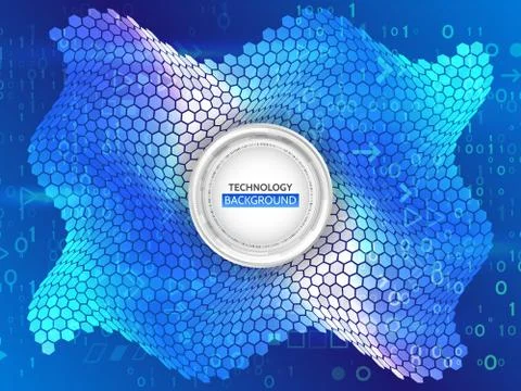 Abstract wave shape made of hexagons. Stock Illustration