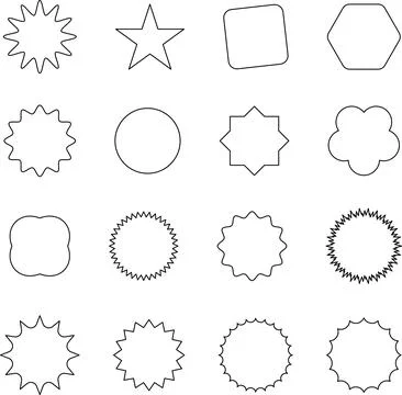 Abstract wave shape stickers. Zig zag wavy shape frames. Vector abstract Stock Illustration