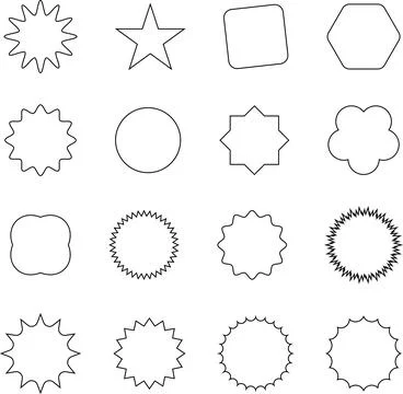 Abstract wave shape stickers. Zig zag wavy shape frames. Vector abstract Stock Illustration