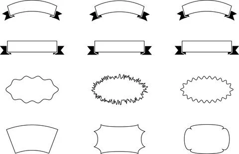 Abstract wave shape stickers. Zig zag wavy shape frames. Vector abstract Stock Illustration