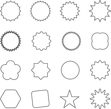 Abstract wave shape stickers. Zig zag wavy shape frames. Vector abstract Illustrazione stock