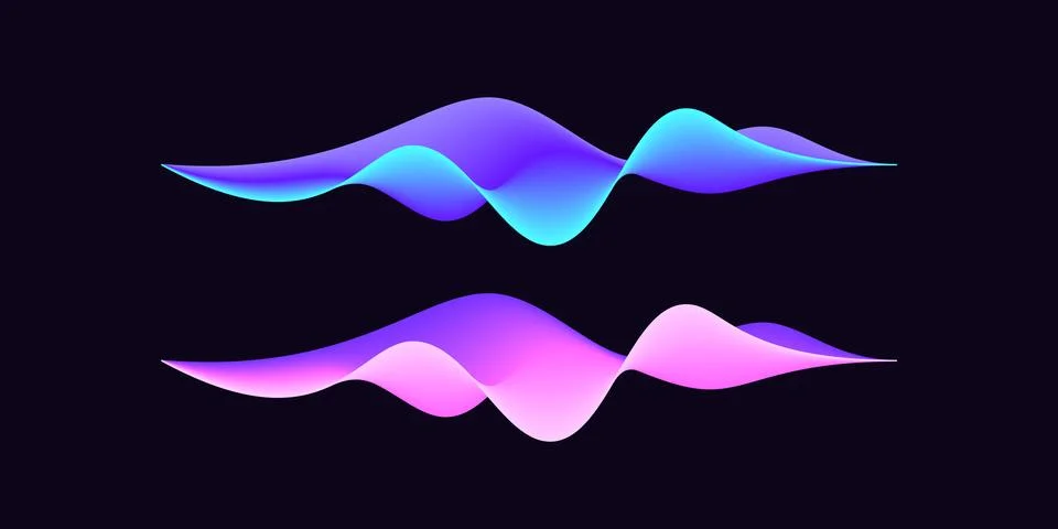 Abstract wave shape for voice recognition system, virtual assistant speech. G Stock Illustration