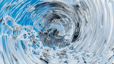 Abstract wave silver figure. 3d render illustration Stock Illustration