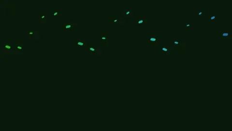 Abstract wave of small glowing particles floating against a dark background Stock Footage 335145766