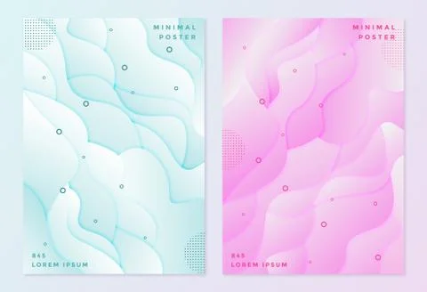 Abstract wave soft minimal covers pattern Stock Illustration