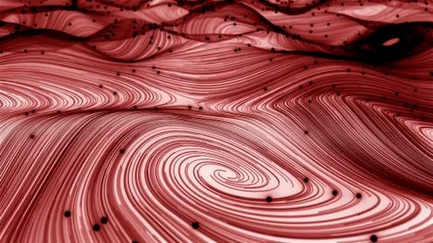 Abstract wave with spheres. 3D rendering Stock Illustration