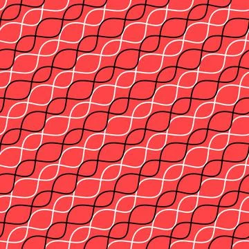 Abstract wave squirming line seamless pattern red black white background for  스톡 일러스트