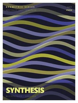 Abstract wave stripe pattern design with flowing curves in organic gradients. Illustrazione stock