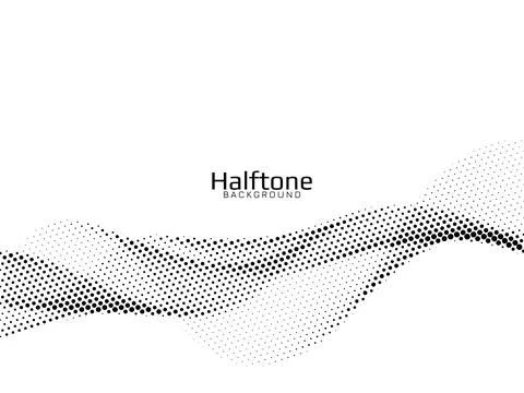 Abstract Wave Style Halftone Design Background Vector Stock Illustration