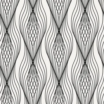 Abstract wave stylish texture. Vector seamless geometric pattern Stock Illustration