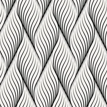 Abstract wave stylish texture. Vector seamless geometric pattern Stock Illustration