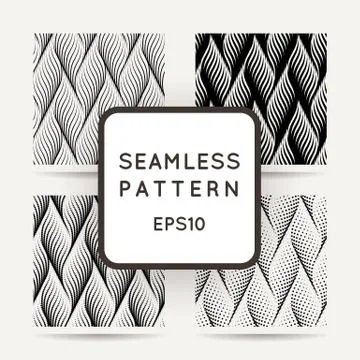 Abstract wave stylish texture. Vector seamless geometric pattern Stock Illustration