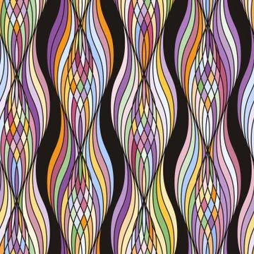 Abstract wave stylish texture. Vector seamless geometric pattern Stock Illustration