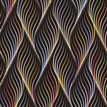 Abstract wave stylish texture. Vector seamless geometric pattern Stock Illustration