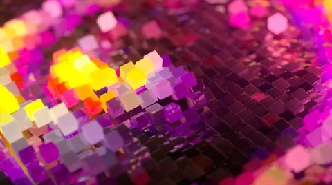 Abstract wave surface consisting of blocks moves in a random chaotic order. P Illustrazione stock