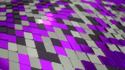 Abstract wave surface of geometric shapes. Seamless loop 3d render Stock Footage 134847987