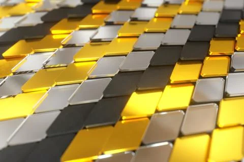 Abstract wave surface of geometric shapes. The material is plastic glass and  Stock Illustration