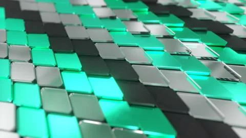 Abstract wave surface of geometric shapes. 3d illustration Stock Illustration