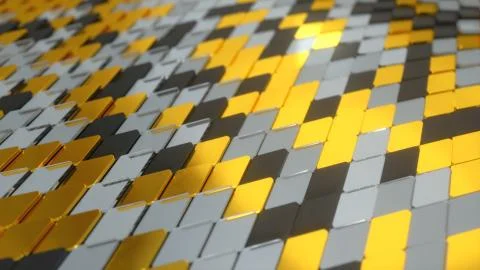 Abstract wave surface of geometric shapes. The material is plastic glass and  Illustrazione stock