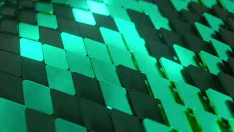 Abstract wave surface of geometric shapes. 3d illustration Stockillustratie