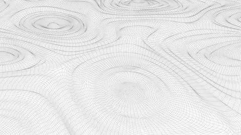 Abstract wave surface wireframe retro pattern. Abstract 3d vector wireframe Illustrazione stock
