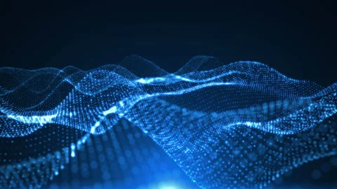 Abstract wave technology background with blue light Stock Footage 149631595