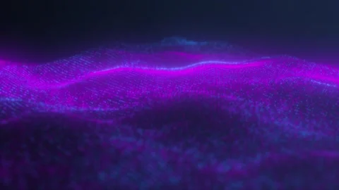 Abstract wave technology background with blue and purple led light Stock Footage 243006107