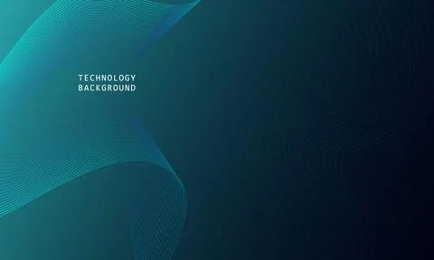 Abstract wave technology background with blue light smooth and flow. Stock Illustration