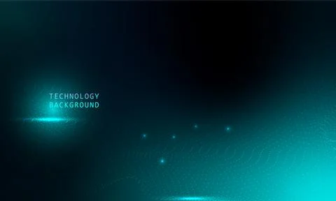 Abstract wave technology background with blue light smooth and flow. Stock Illustration