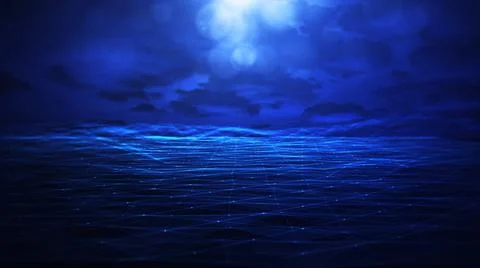 Abstract wave technology background. Connection structure. Big data visualiza 스톡 사진