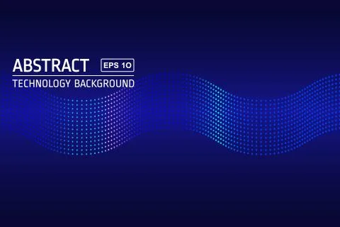 Abstract Wave Technology Background Vector Stock Illustration